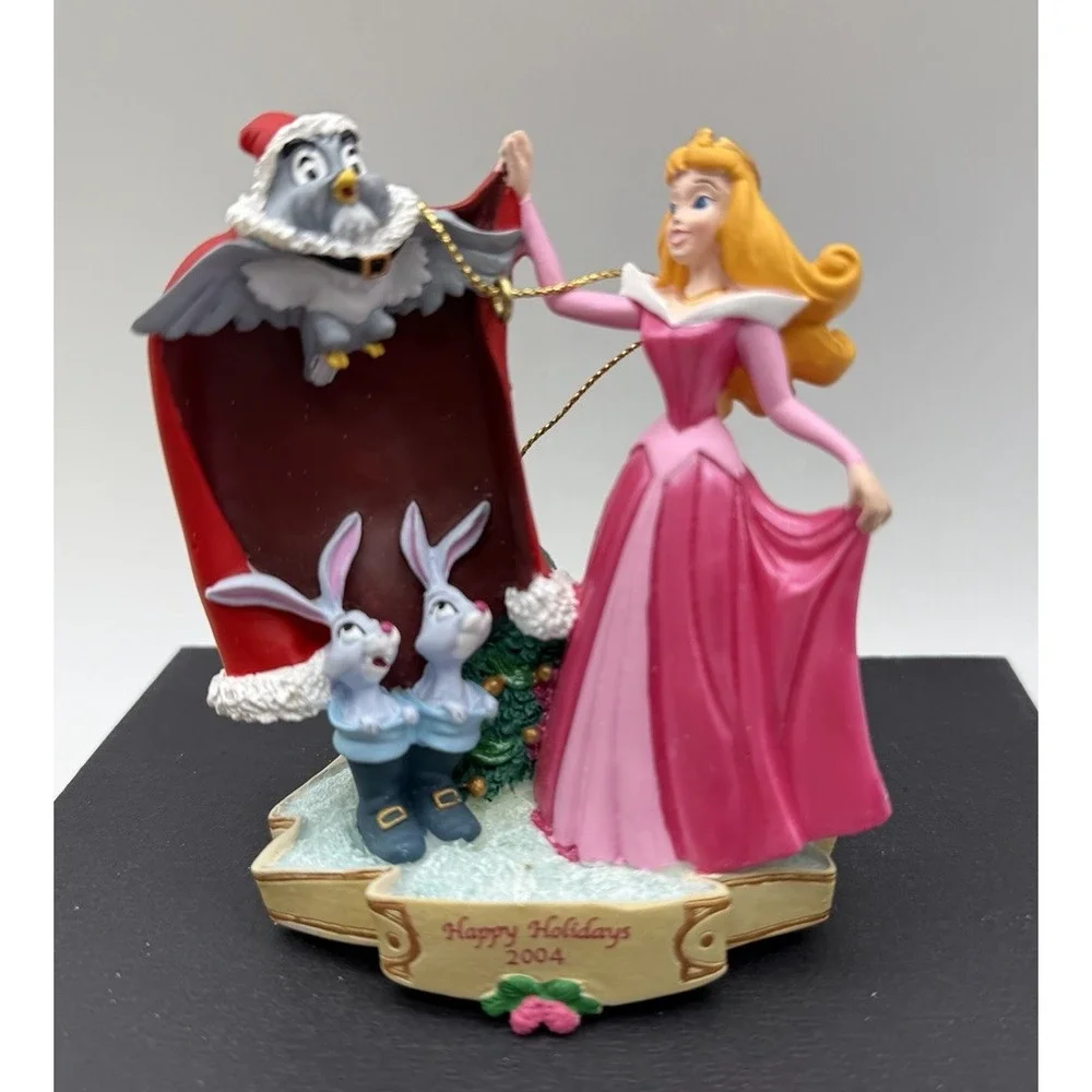 Vintage 2004 Sleeping Beauty Aurora w/ Owl and Bunnies Disney Christmas Ornament